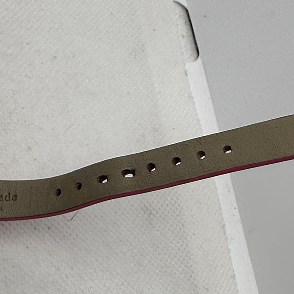 Kate Spade Park Row Watch Gold-tone Case Mother of Pearl Dial Pink Leather Band - Picture 8 of 10
